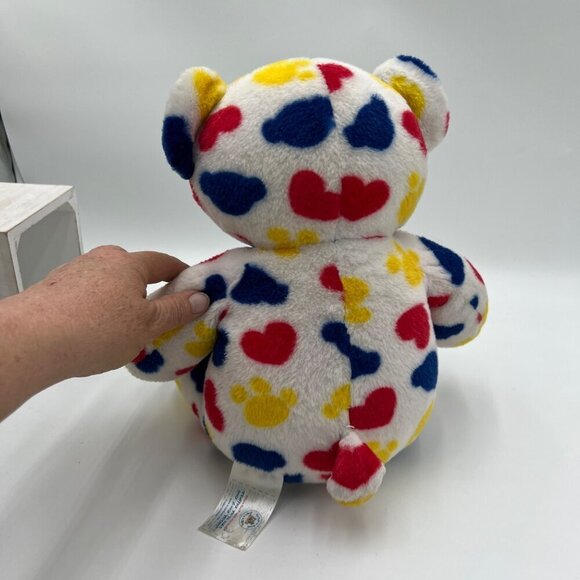 BAB 2011 White Bear with RED Hearts Yellow Paw Prints Blue Bear build a bear toy - Picture 5 of 12